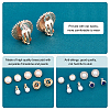   8Pairs 8 Style Half Round & Round & Twist Brass Clip-on Earrings with Plastic Pearl EJEW-PH0001-09-1-3