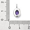 925 Sterling Silver Cubic Zirconia Oval Charms STER-S006-01S-B-3