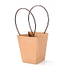Trapezoid Kraft Paper Gift Bags with Plastic Haddles CARB-P007-A04-A-3