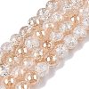 Electroplated Crackle Glass Beads Strands X-EGLA-N014-6mm-02-1