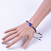 Adjustable Natural Lapis Lazuli(Dyed) Braided Bead Bracelets BJEW-JB04559-02-4