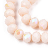 Electroplate Opaque Solid Color Glass Beads Strands EGLA-A034-P1mm-L20-2