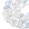 Transparent Electroplate Glass Beads Strands GLAA-C025-01D-5
