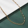 304 Stainless Steel Figaro Chain Ball Link Chain Necklaces for Women NJEW-JN05595-5