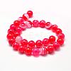 Natural Striped Agate/Banded Agate Bead Strands G-G962-10mm-04-2