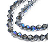 Electroplate Transparent Glass Beads Strands EGLA-Q026-016B-3