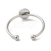 Rack Plating Brass Open Cuff Pad Ring Settings KK-F873-39P-2