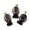 Handmade Dichroic Foil Lampwork Pendants DICH-G001-01G-04-1
