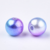 Rainbow ABS Plastic Imitation Pearl Beads OACR-Q174-10mm-06-2