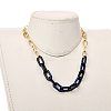 Acrylic & Aluminum Paperclip Chain Necklaces NJEW-JN02953-03-4