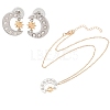 Brass with Crystal Rhinestone Earrings & Necklaces WG06C1A-16-1