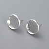 304 Stainless Steel Stud Earring Settings STAS-K131-D-01S-1