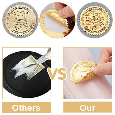 Plastic Self Adhesive Gold Foil Embossed Stickers DIY-WH0211-218-1
