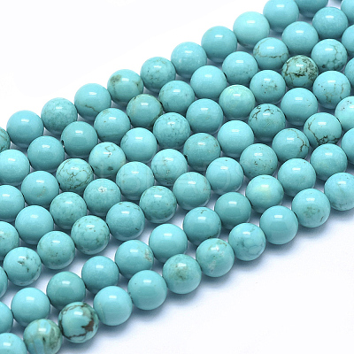 Natural Magnesite Round Beads Strands TURQ-G148-03-6mm-1