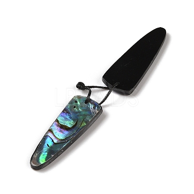 2Pcs Natural Abalone Shell/Paua Shell Pendants SHEL-A005-01E-1