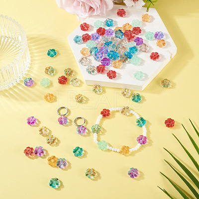 80Pcs 4 Styles Transparent Glass Beads GLAA-TA0003-81-1