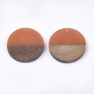Resin & Walnut Wood Pendants RESI-S358-02B-13-1