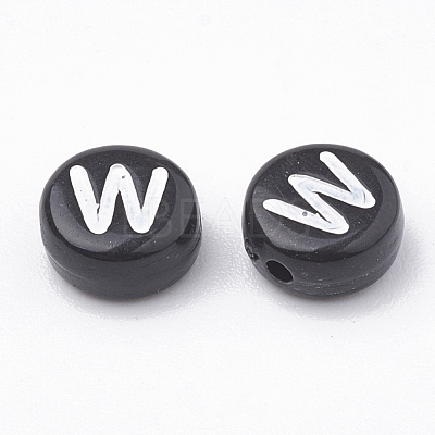 Opaque Acrylic Beads X-SACR-N002-02W-1