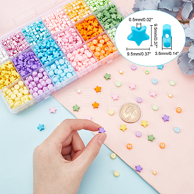 1980Pcs 18 Color Acrylic Beads OACR-CA0001-06-1