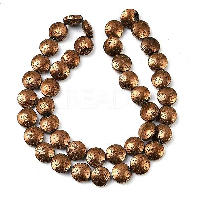 Electroplated Natural Lava Rock Beads Strands G-K388-01B-1