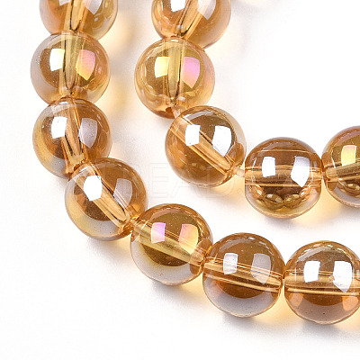 Electroplate Transparent Glass Beads Strands GLAA-T032-T8mm-AB08-1