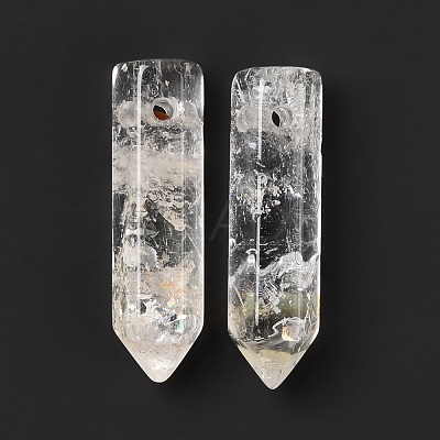 Natural Quartz Crystal Pointed Pendants G-D460-01W-1