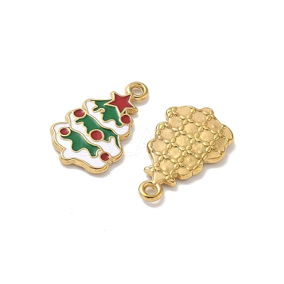 304 Stainless Steel Enamel Pendants STAS-L300-012G-02-1
