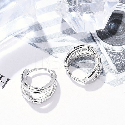 304 Stainless Steel Huggie Hoop Earrings for Women EJEW-C096-42P-01-1