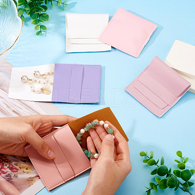 5Pcs 5 Ccolors Square PU Leather Envelope Pouches ABAG-TA0001-77-1