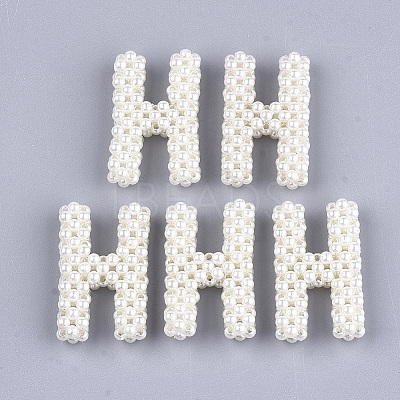 Handmade ABS Plastic Imitation Pearl Woven Beads FIND-T039-18-H-1