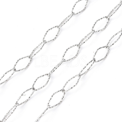 Tarnish Resistant 304 Stainless Steel Textured Horse Eye Link Chains CHS-I020-01B-P-1