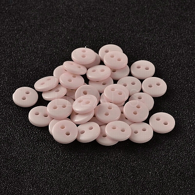 2-Hole Flat Round Resin Sewing Buttons for Costume Design BUTT-E119-36L-16-1