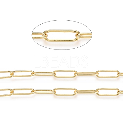 3.28 Feet Soldered Brass Paperclip Chains X-CHC-D025-03G-1