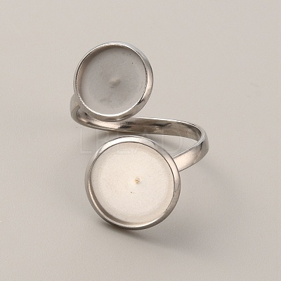 304 Stainless Steel Cuff Ring Findings FIND-WH0120-65P-1