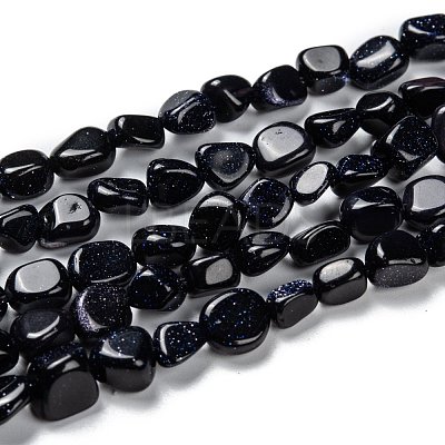 Synthetic Blue Goldstone Beads Strands G-G018-25-1