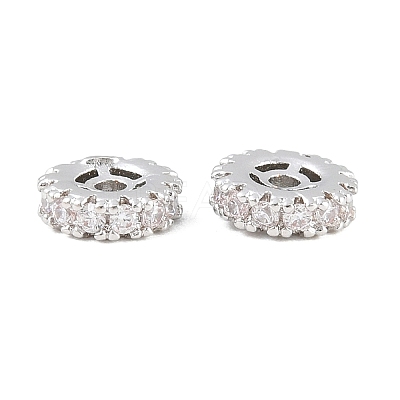 Brass Micro Pave Clear Cubic Zirconia Beads CU-CBAF71E-02P-1