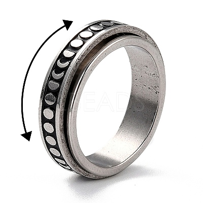 Non-Tarnish 203 Stainless Steel Rotating Spinner Fidget Band Rings for Anxiety Stress Relief LS-RJEW-G118-08P-1