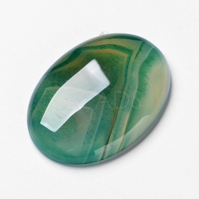 Natural Green Agate Cabochons X-G-F296-08-30x40mm-1