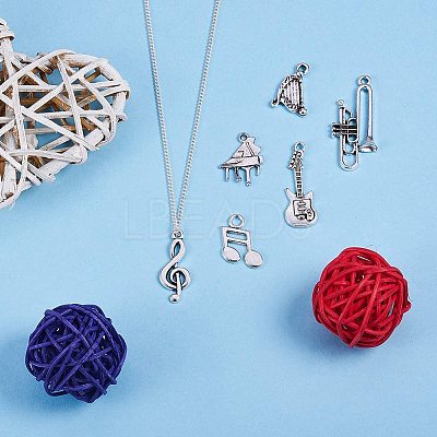 Sets of Musical Instruments Tibetan Style Alloy Pendants TIBEP-PH0004-17AS-1