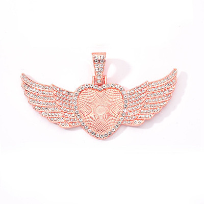 Alloy Pendant Cabochon Settings PALLOY-S107-002RG-RS-1