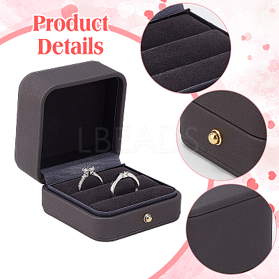 Imitation Leather Wedding Ring Gift Storage Boxes CON-WH0086-154B-1