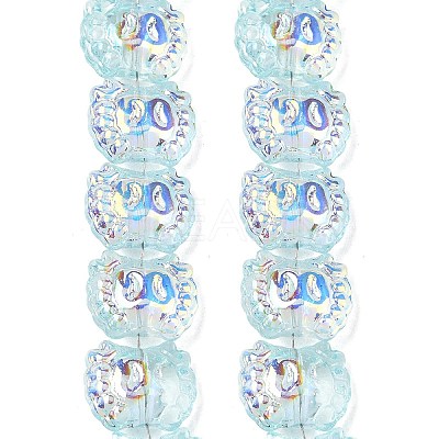 Electroplate Baking Paint Transparent Glass Beads Strands GL-CBA17FF-01C-1
