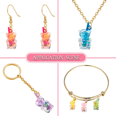 35Pcs 7 Colors Transparent Resin Pendants RESI-CJ0002-10-1