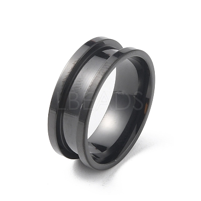 201 Stainless Steel Grooved Finger Ring RJEW-WH0004-32D-EB-1