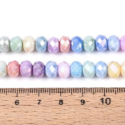 Anti-Tarnish Electroplate Rondelle Glass Beads Strands EGLA-T021-8mm-17-01-1