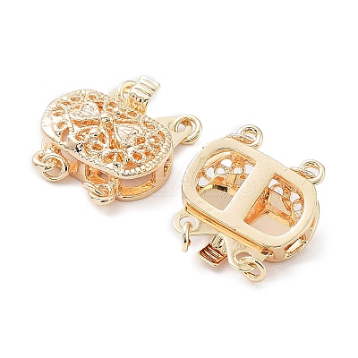 Rack Plating Brass Box Clasps KK-A183-66G-1