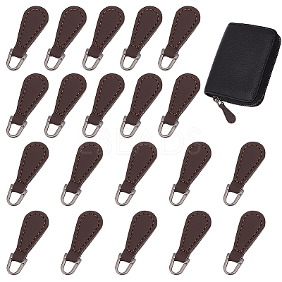 20Pcs PU Leather Zipper Puller FIND-GO0002-93-1