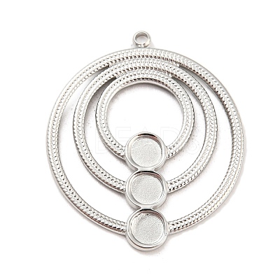 Non-Tarnish 304 Stainless Steel Pendant Cabochon Settings STAS-P333-03P-1