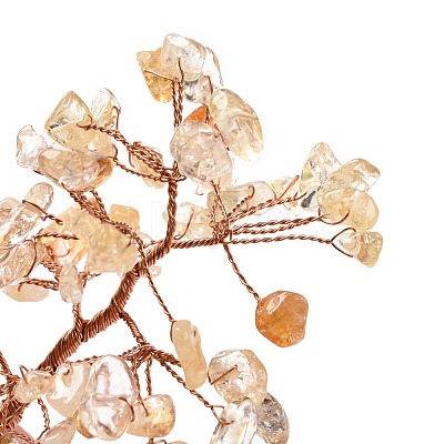 Natural Citrine Chips & Agate Pedestal Display Decorations DJEW-A001-04D-1