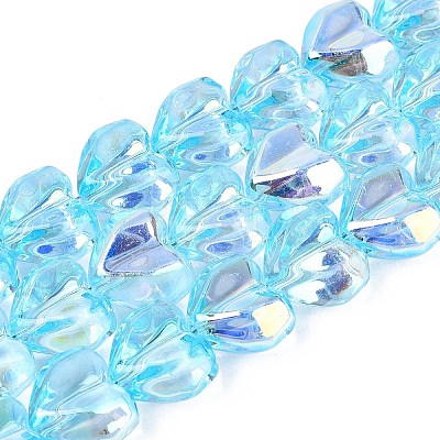 Electroplate Transparent Glass Beads Strands X-EGLA-N056-01A-04-1